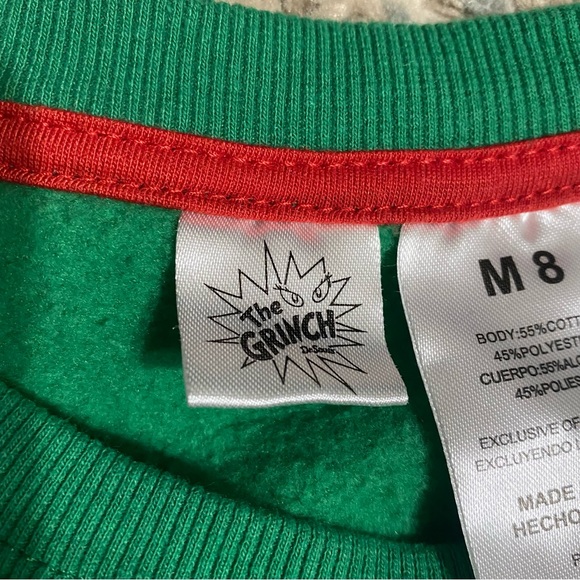 Dr. Seuss Green Grinch Christmas Sweatshirt Kids Size 8 - Picture 5 of 8